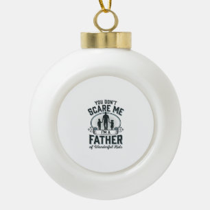 Father of Wonderful Kids Vintage Quote Design_1 Ceramic Ball Christmas Ornament