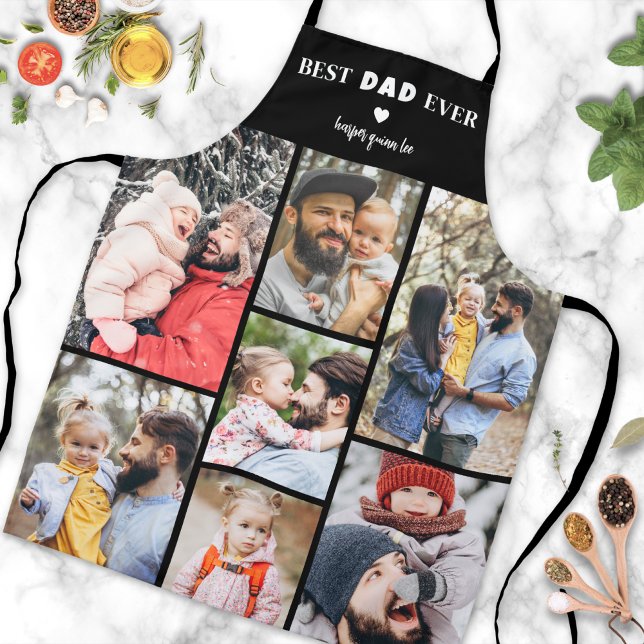 Father Personalised Photo Collage Best Dad Apron (Father Personalized Photo Collage Best Dad Apron)