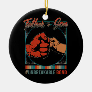 Father Plus Son Unbreakable Bond Father's Day Ceramic Ornament
