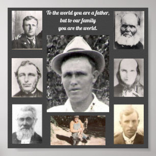Father Quote Photos of Fathers Frame Gray Poster