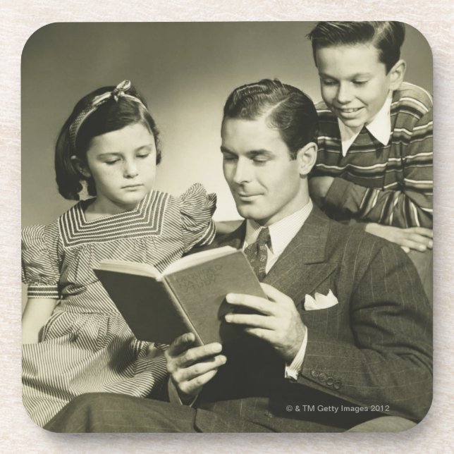 Father Reading to Son Coaster (Front)