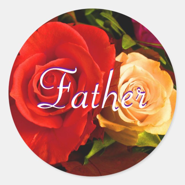 Father Red Yellow Rose Sticker (Front)