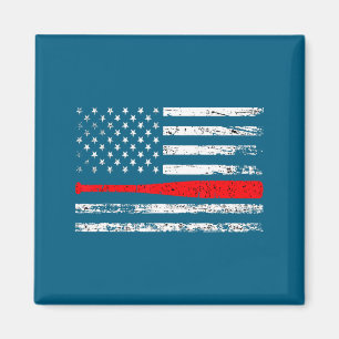 Father s day baseball distressed american flag 4th magnet