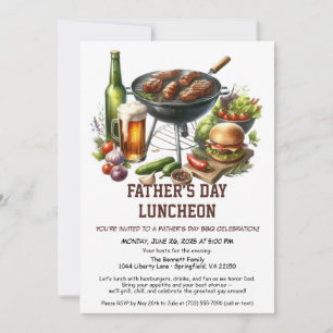 Father’s Day BBQ Invitation – Hamburgers, Drinks 