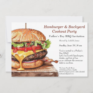 Father’s Day BBQ Invitation – Juicy Hamburger Cook