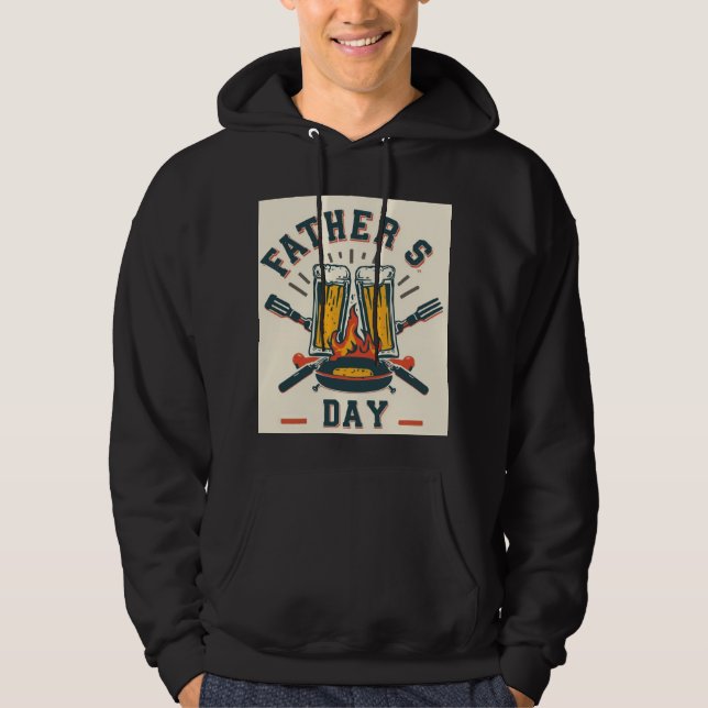 Father’s Day Beer & BBQ Funny Hoodie (Front)
