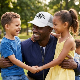 Father’s Day - Best Dad - Family silhouettes Trucker Hat