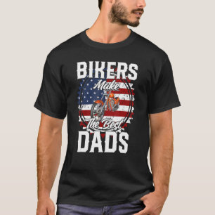 Father s Day Biker Red Flamed Motorcyccle T-Shirt