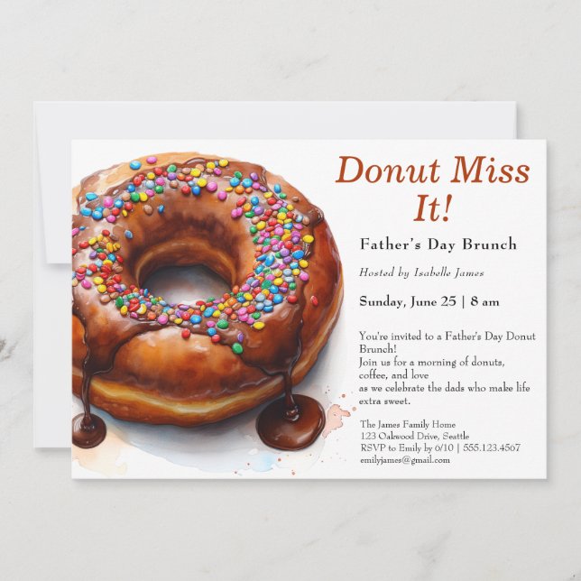 Father’s Day Brunch Invitation – Doughnuts & Coffe (Front)