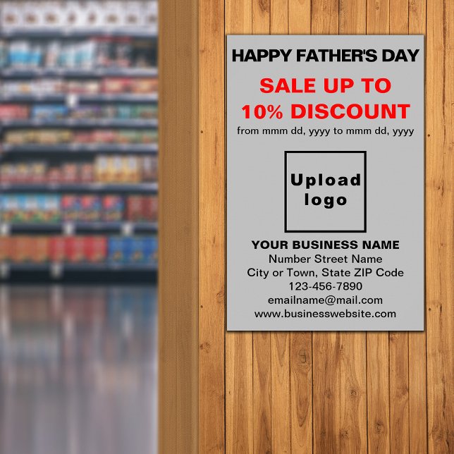 Father’s Day Business Sale Grey Poster (Creator Uploaded)