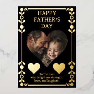 Father’s Day Card Custom Photo & Gold Foil Text