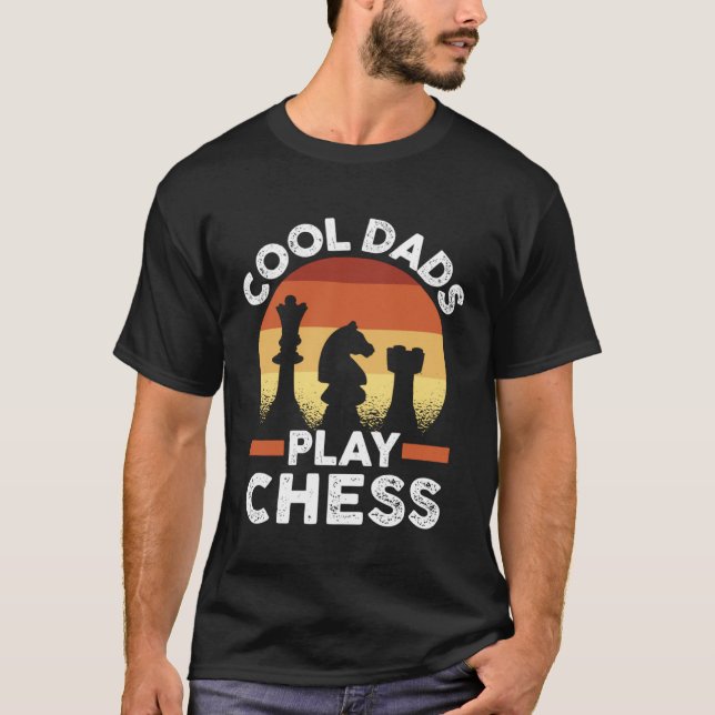 Father s Day Chess Player Retro Cool Dads Play Che T-Shirt (Front)