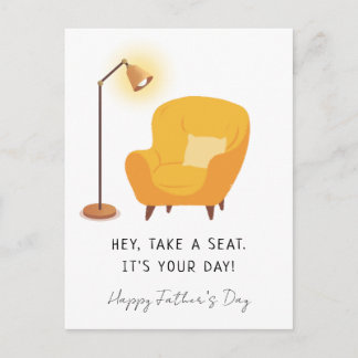 Father’s Day | Cosy Chair & Lamp Design | Minimal Invitation Postcard