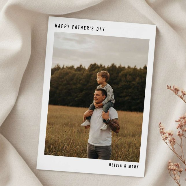 Father’s Day Custom Photo Collage Modern Simple Holiday Card (Creator Uploaded)