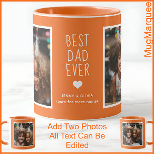 Father’s Day Custom Photo & Names Mug Orange C108