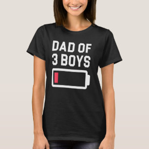 Father s Day Dad of 3 Boys Men s Daddy T-Shirt