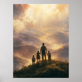 Father’s Day Family Mountain View Poster