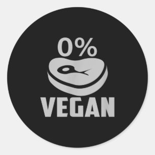 Father’s Day Gift Dad Grill 0% Vegan Bbq Funny Classic Round Sticker