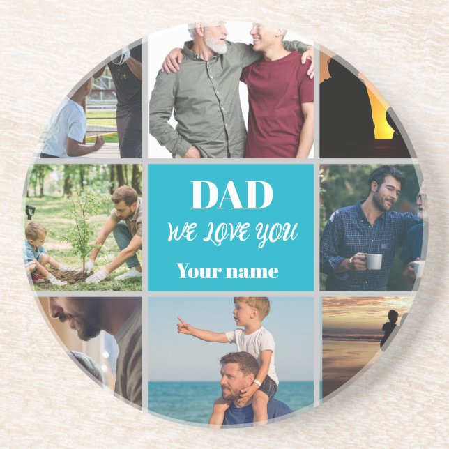 Father’s Day Gift for Dad | Custom Photo & Name Coaster (Front)