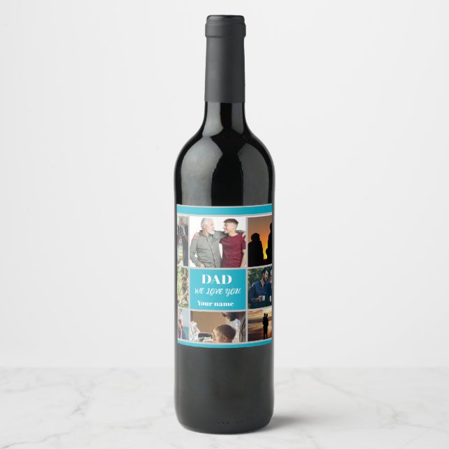 Father’s Day Gift for Dad | Custom Photo & Name Wine Label (Front)
