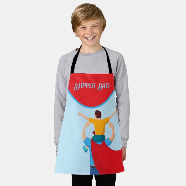 Father’s Day Gift for Supper Dad Apron (Worn)