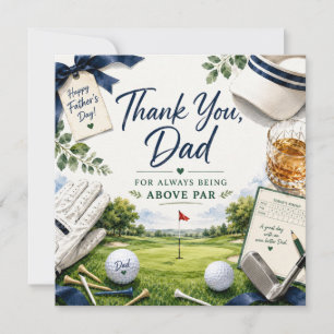 Father’s Day Golf Thank You Card for Dad Golfer