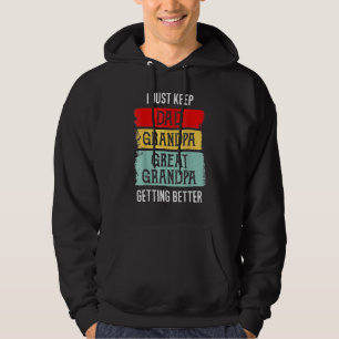 Father s Day Granddad Papa Dad Great Grandpa Retro Hoodie
