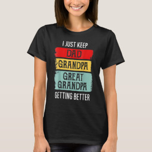 Father s Day Granddad Papa Dad Great Grandpa Retro T-Shirt