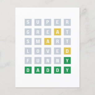 Father’s Day Greeting Card Funny Wordle Game Daddy