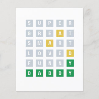 Father’s Day Greeting Card Funny Wordle Game Daddy
