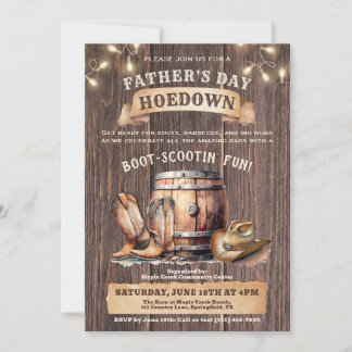 Father’s Day Hoedown Invitation – Rustic Country