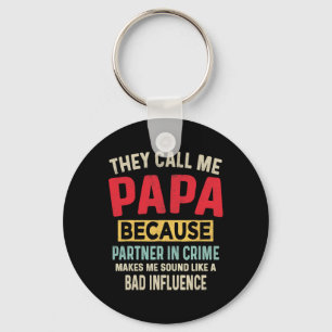 Father&#; s Day Papa Partner In Crime Funny Father Key Ring