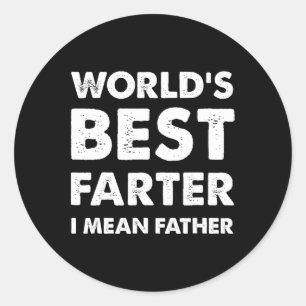 Father&#; s Day Retro Dad World&#; s Best Farter I Classic Round Sticker