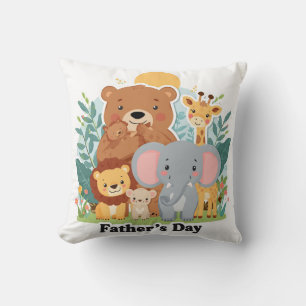 Father’s Day Safari Cartoon Design Cushion