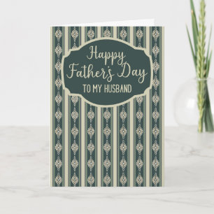 Father’s Day To My Husband Traditional Boho Stripe Card