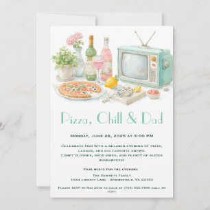 Father’s Day TV Night – Editable Cosy Movie Party  Invitation