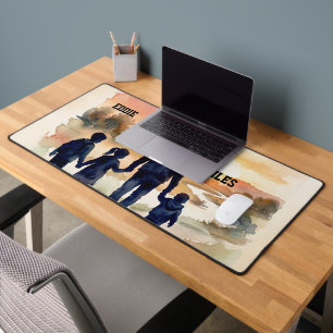 Father’s Day Watercolor Family Sunset Desk Mat