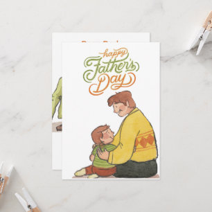Father’s Day Watercolor Greeting Card for Dad Cu