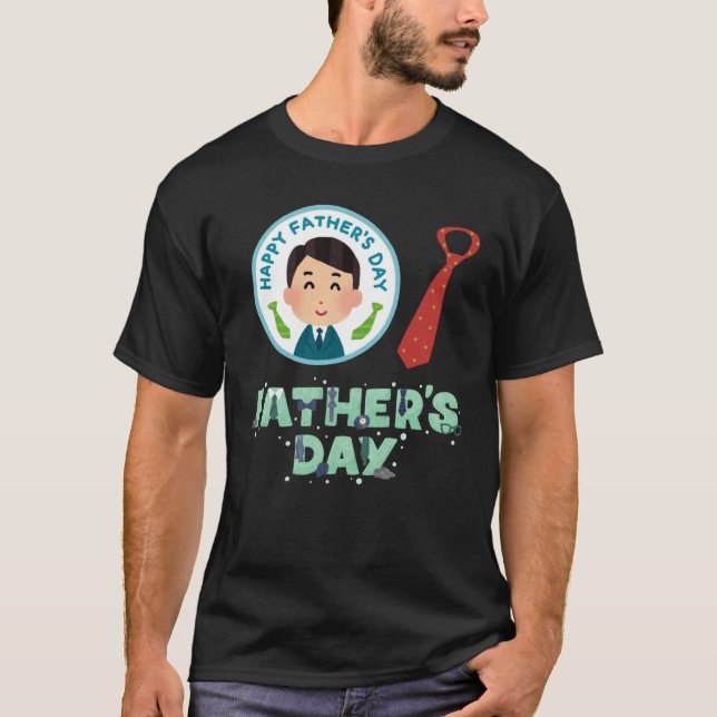 Father’s Day with Bold Red Tie-Classy Gift T-Shirt (Front)