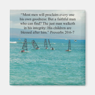 Father Scripture Boats on Water Magnet