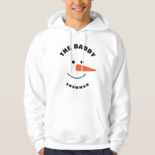 Father Snowman Face Squad Matching Family Costume Hoodie (Front)