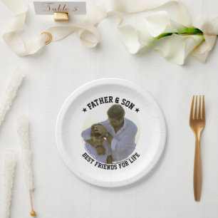 Father & Son Custom Photo Best Friend Fathers Day Paper Plate