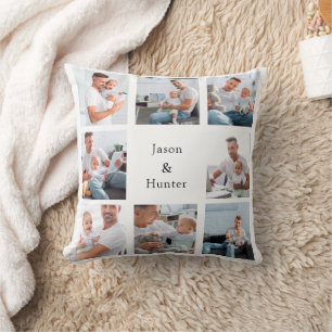 Father son daughter baby child photo names cushion