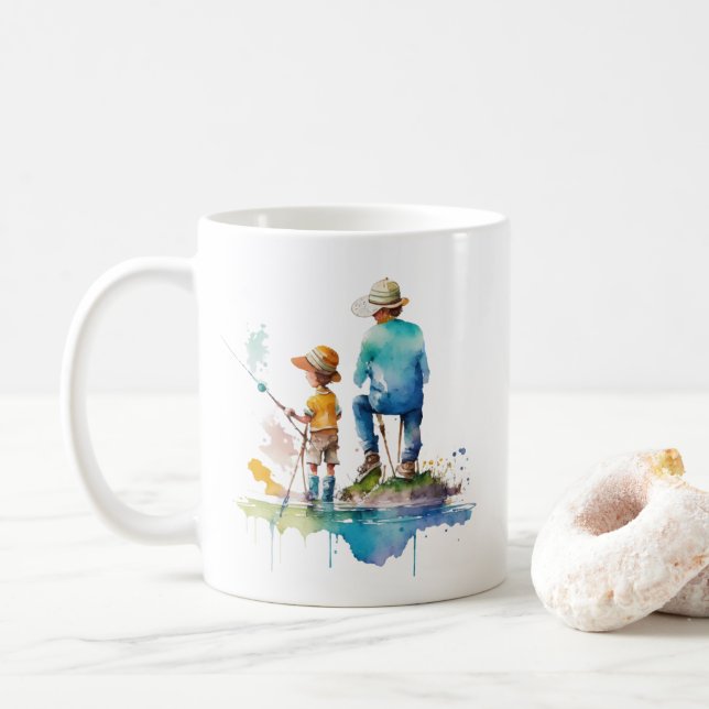 Father Son Fishing Memories | Love You Dad Coffee Mug (With Donut)