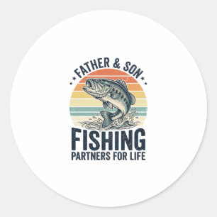 Father Son Fishing Partners Vintage Bass Shirt_1 Classic Round Sticker
