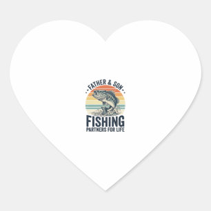 Father Son Fishing Partners Vintage Bass Shirt_1 Heart Sticker