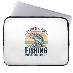 Father Son Fishing Partners Vintage Bass Shirt_1 Laptop Sleeve