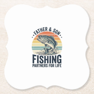 Father Son Fishing Partners Vintage Bass Shirt_1 Paper Coaster