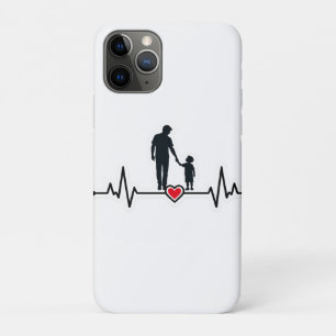 Father & Son Heartbeat Silhouette Award Plaque iPhone 11 Pro Case