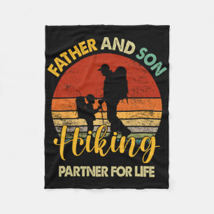 Father Son Hiking Partner For Life Humour Dad Fath Fleece Blanket
